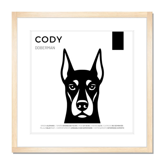 Dóberman — Cuadro de mascota personalizado