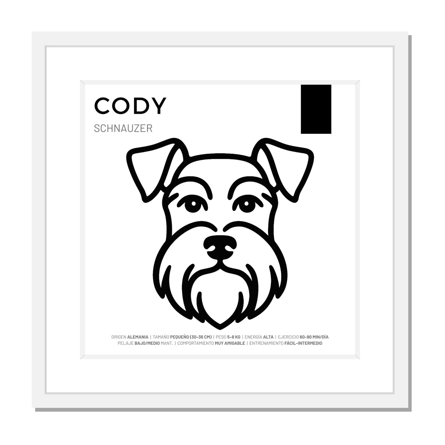 Schnauzer — Cuadro de mascota personalizado