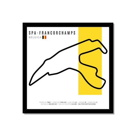 F1 - Circuito 3D Enmarcado | Circuit de Spa-Francorchamps (Bélgica)