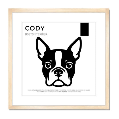 Boston Terrier — Cuadro de mascota personalizado