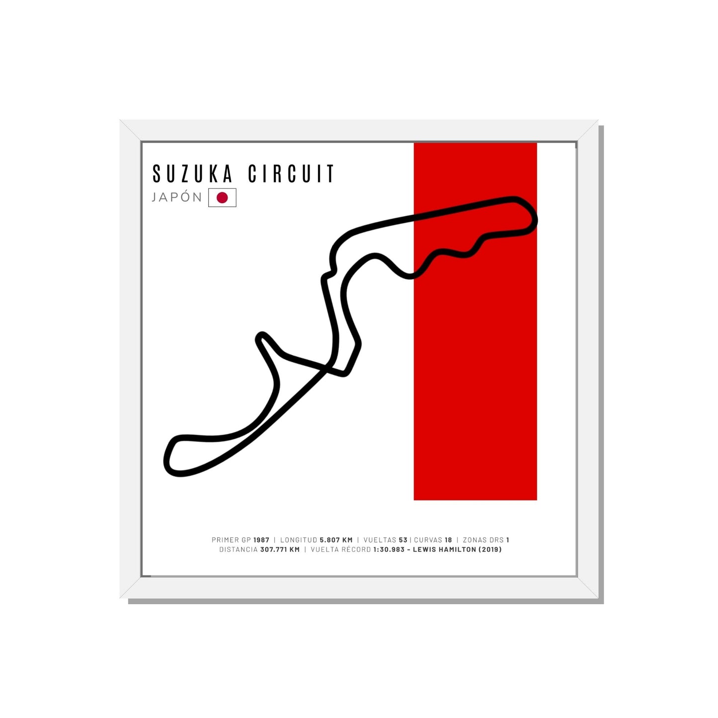 F1 – Circuito 3D Enmarcado | Suzuka Circuit (Japón)