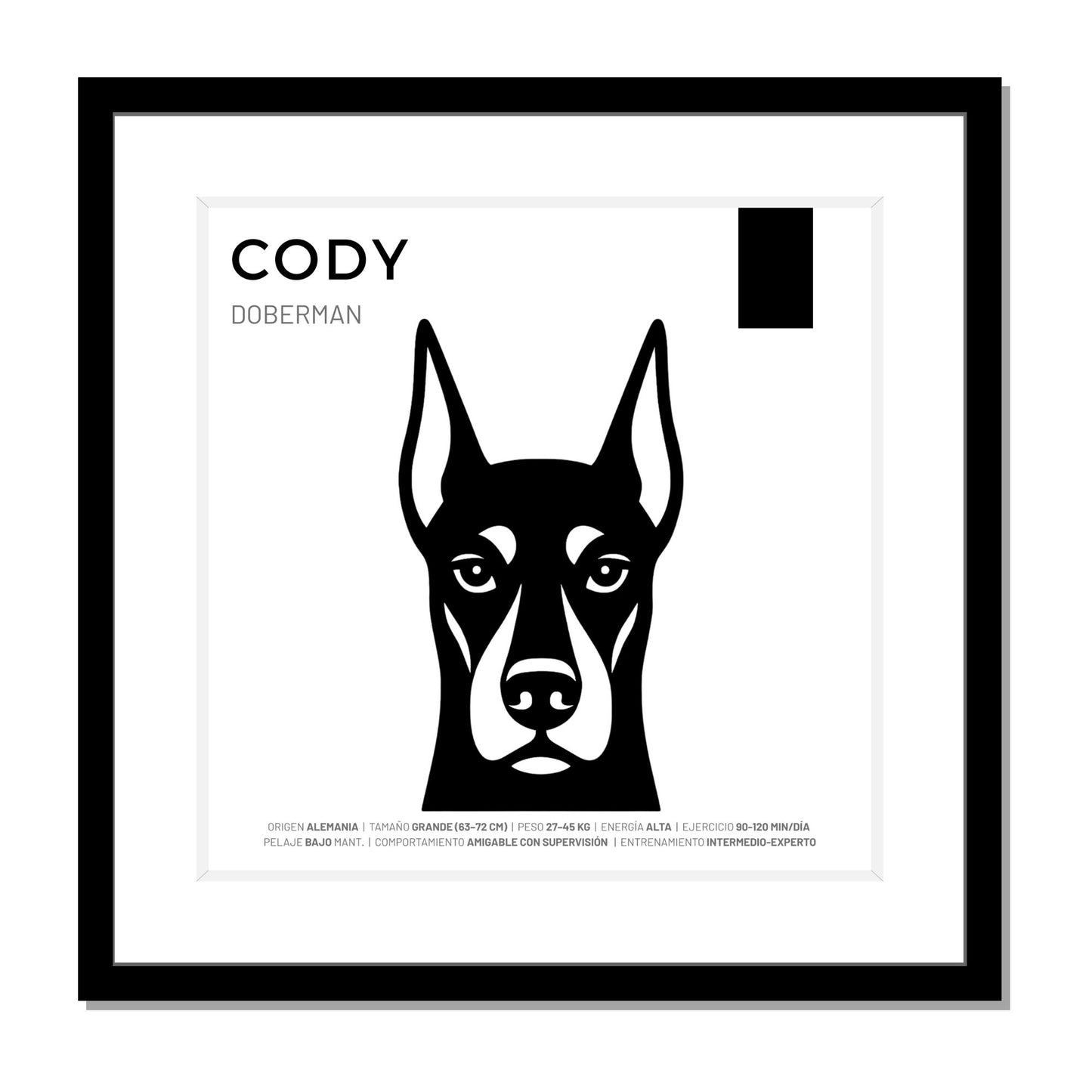 Dóberman — Cuadro de mascota personalizado