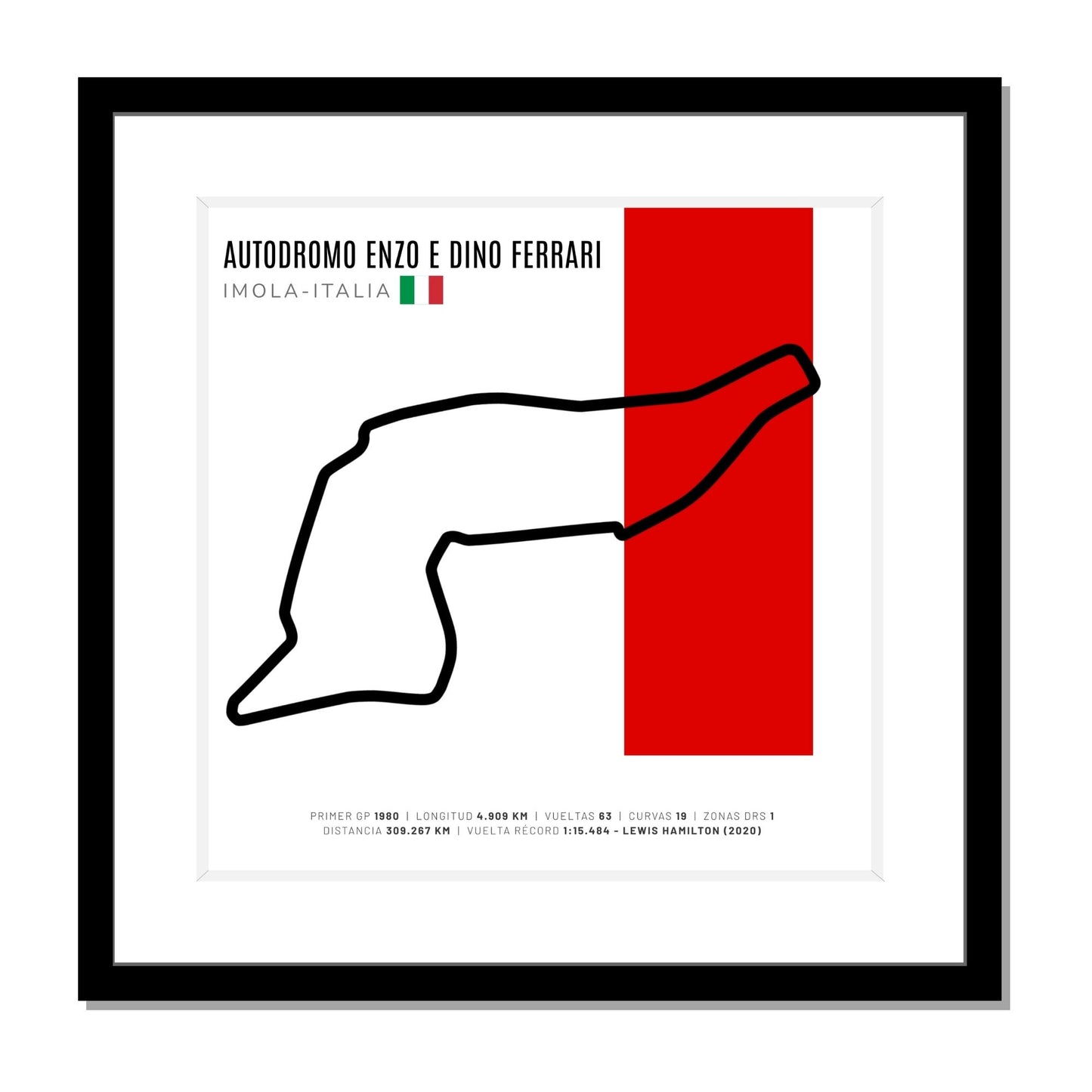 F1 - Circuito 3D Enmarcado | Autodromo Enzo e Dino Ferrari (Italia)