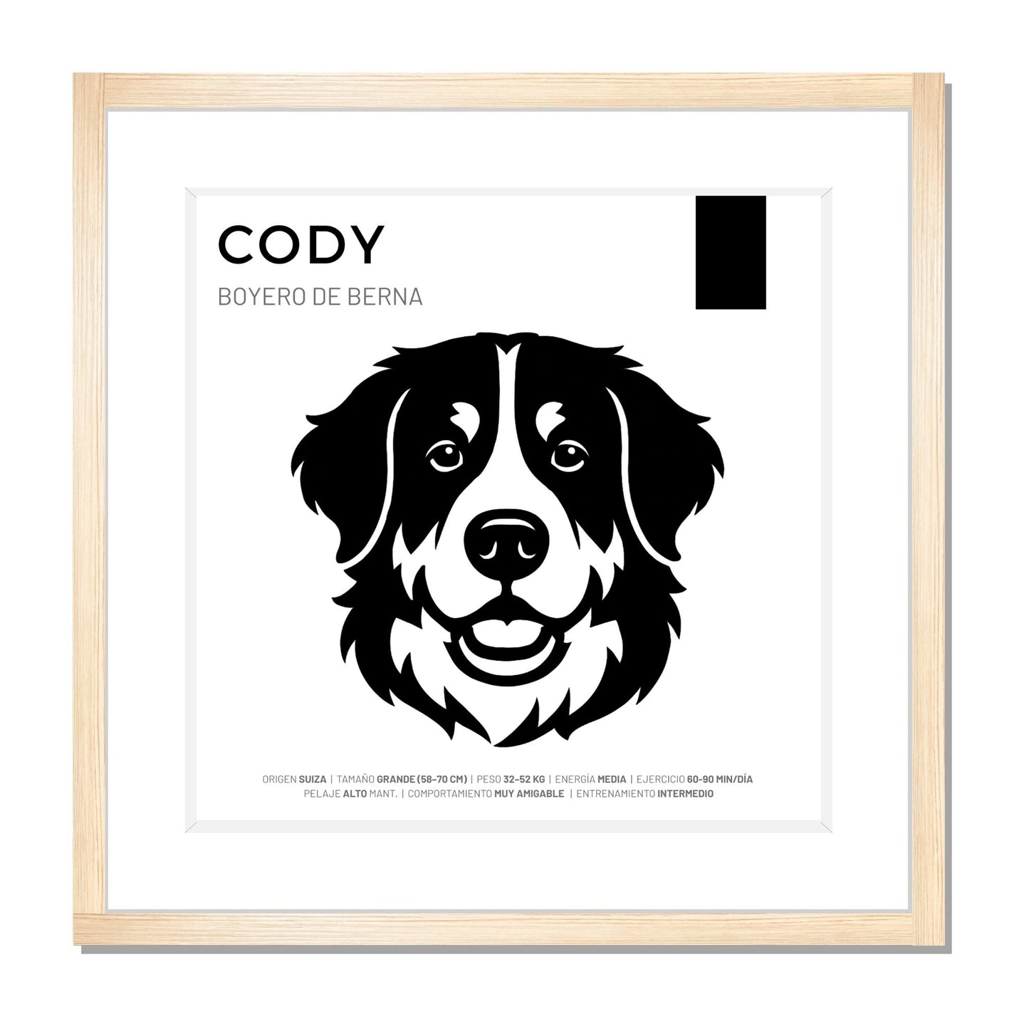 Boyero de Berna — Cuadro de mascota personalizado