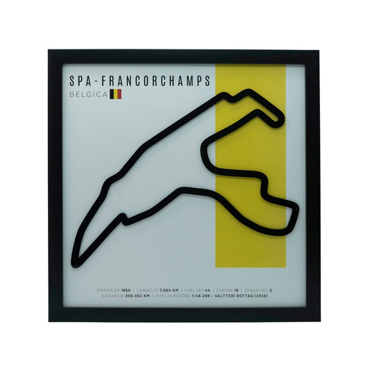 F1 – Circuit de Spa-Francorchamps (Bélgica) | Circuito 3D enmarcado