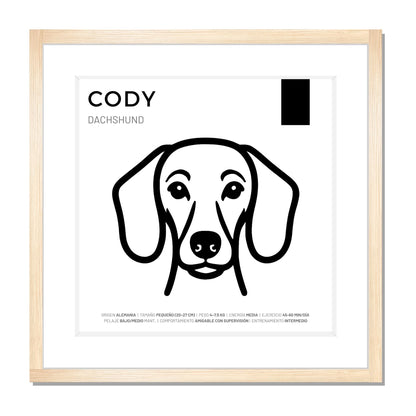 Dachshund (Salchicha) — Cuadro de mascota personalizado