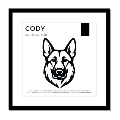 Pastor Alemán — Cuadro de mascota personalizado