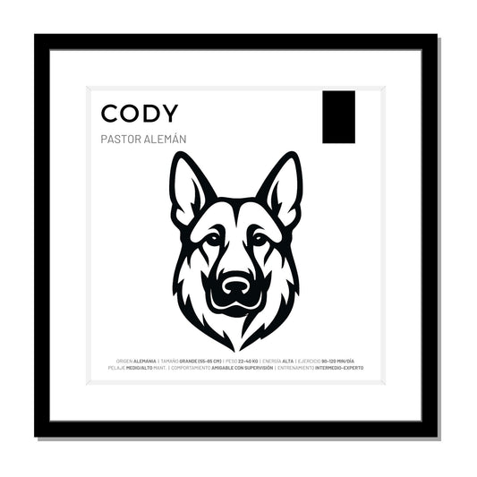 Pastor Alemán — Cuadro de mascota personalizado