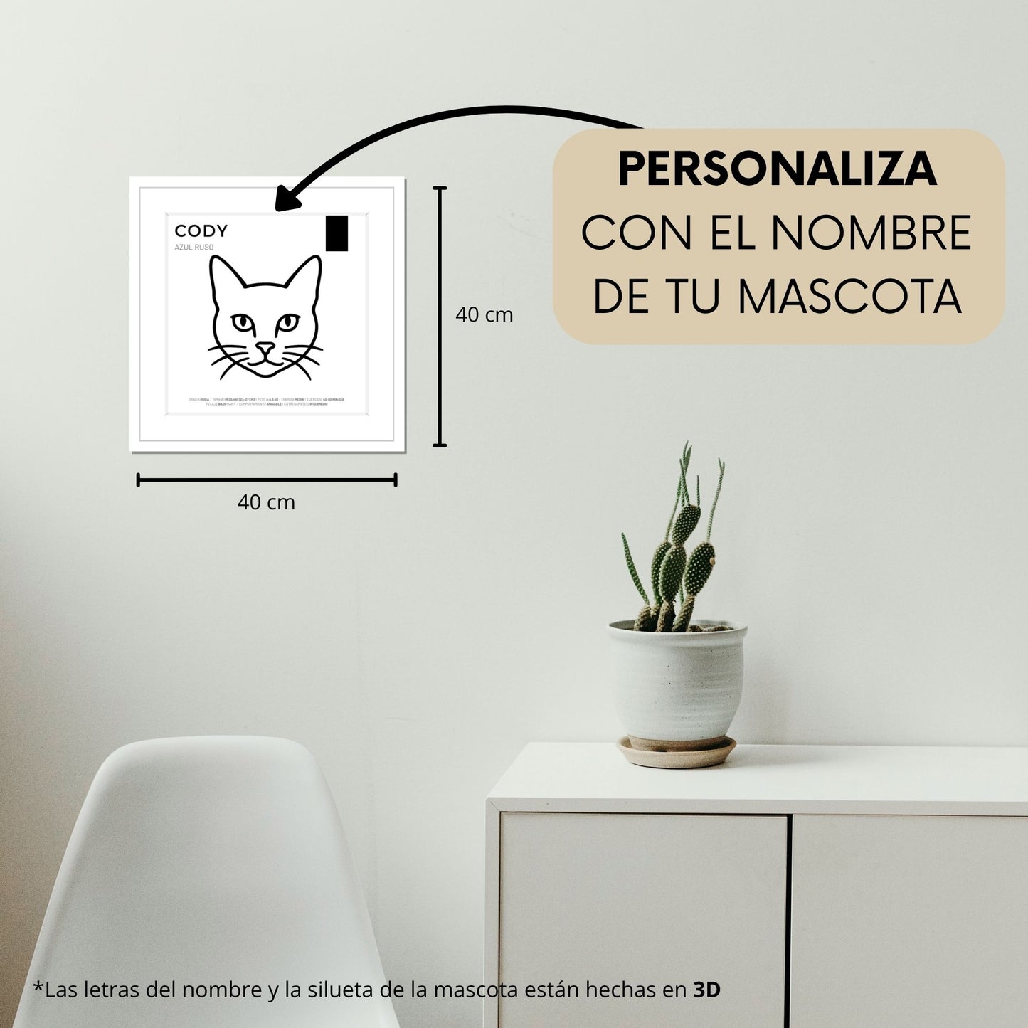 Azul Ruso — Cuadro de mascota personalizado