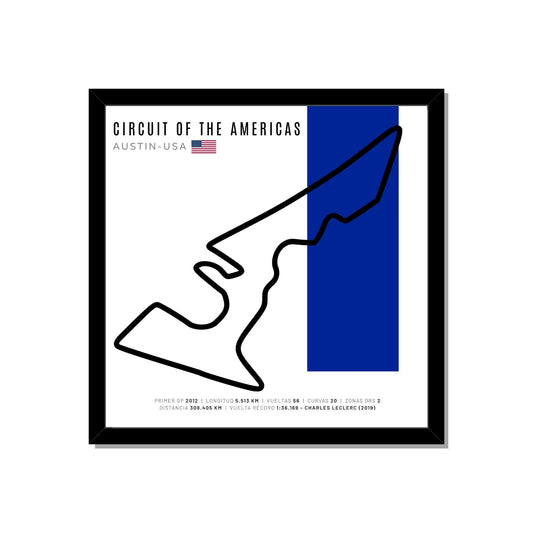 F1 - Circuito 3D Enmarcado | Circuit of The Americas / COTA (Estados Unidos)