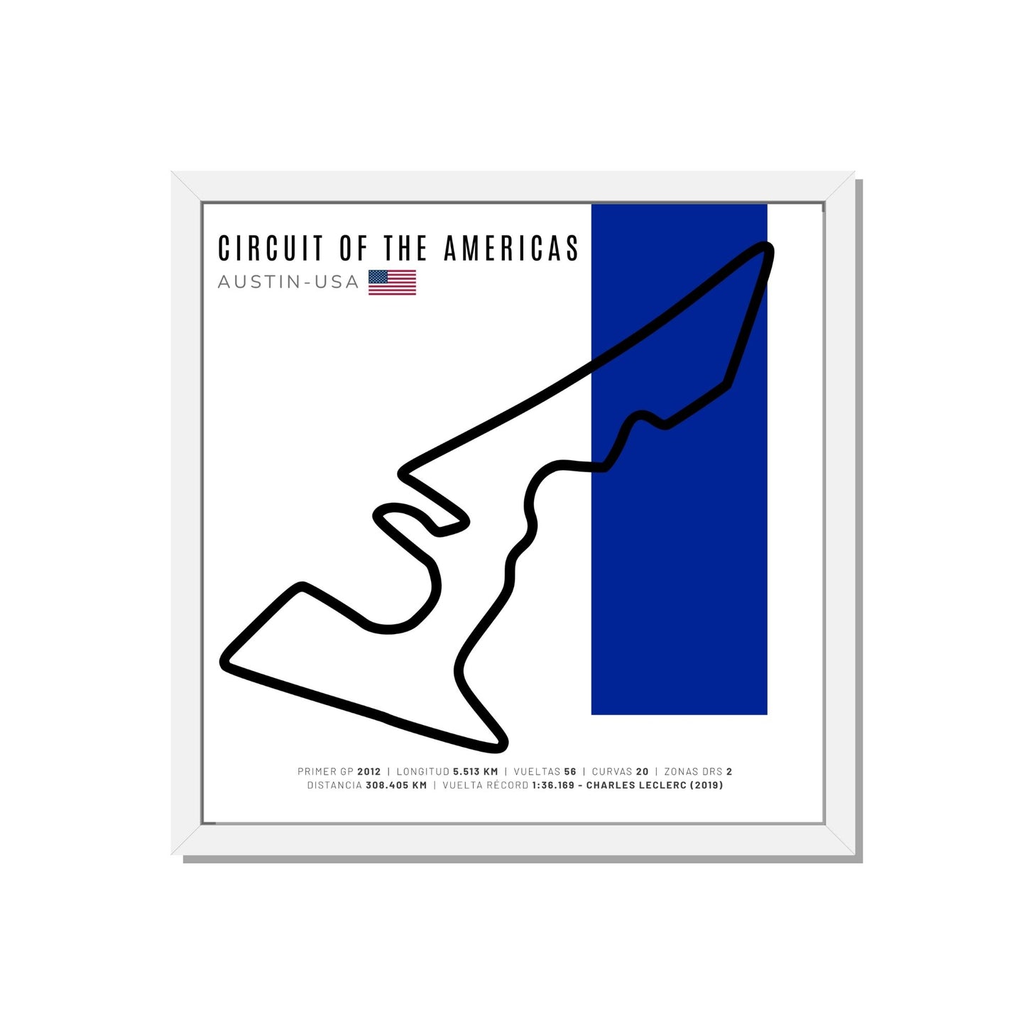F1 - Circuito 3D Enmarcado | Circuit of The Americas / COTA (Estados Unidos)